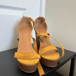 Charlotte Russe Mustard Yellow Platform Heels